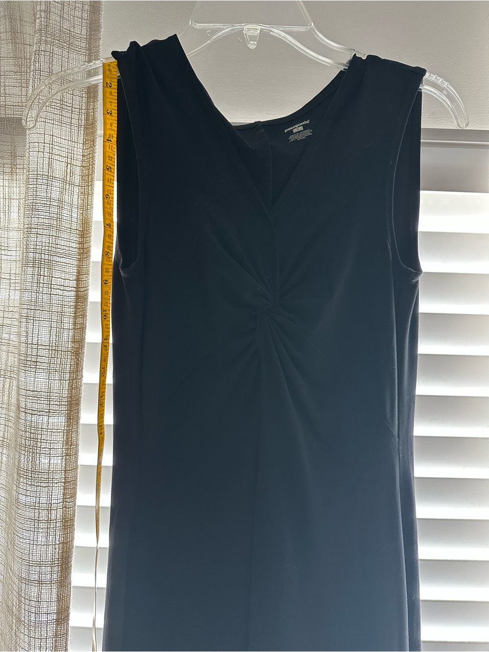 Patagonia Athleisure Sleeveless Black Twist-Front Dress